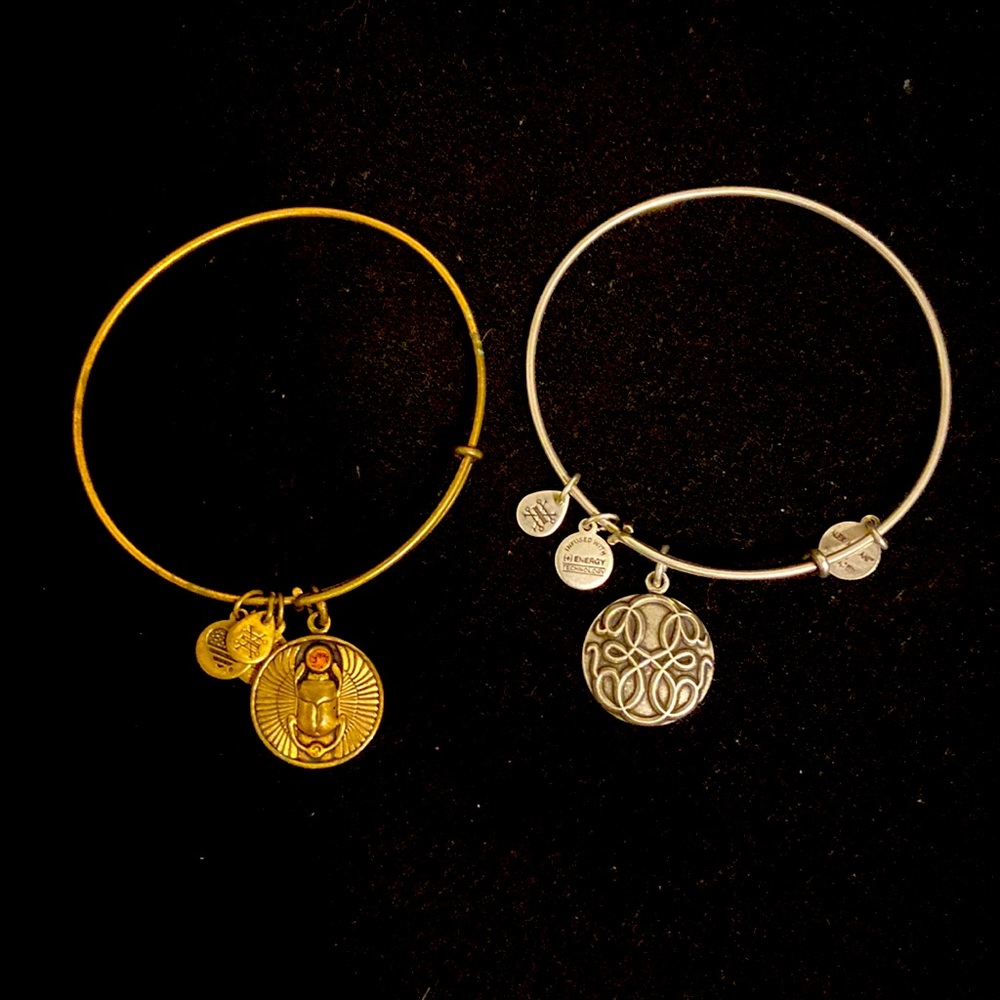 Vintage Alex and ani silver and gold bracelets